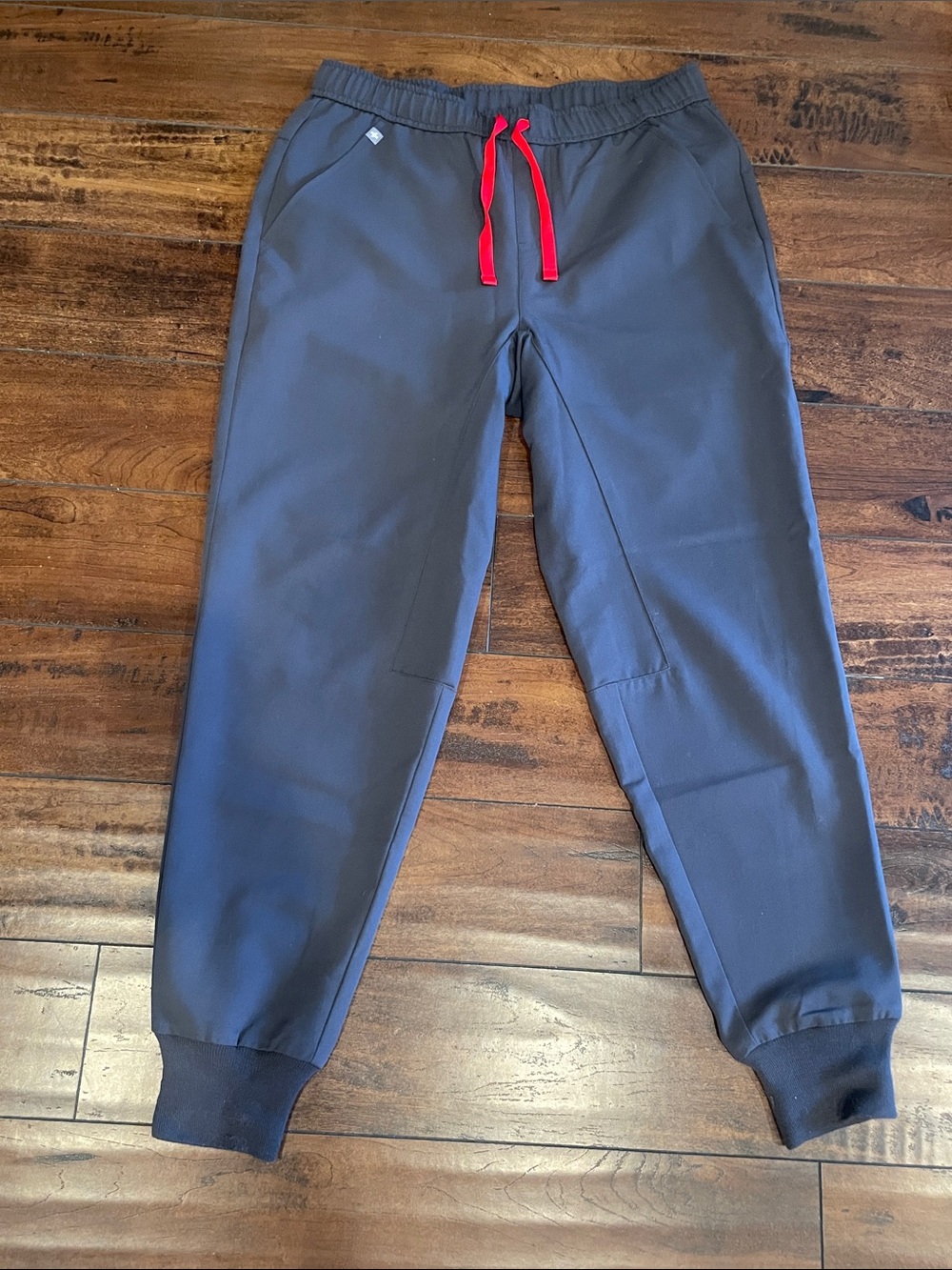 Figs Men's Charcoal Joggers with Red Drawstring